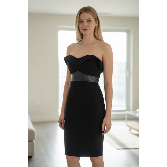 Betsey Johnson Dresses & Skirts - Betsey Johnson NWT Black Strapless Cocktail Dress Stretch Size 2 Black Label